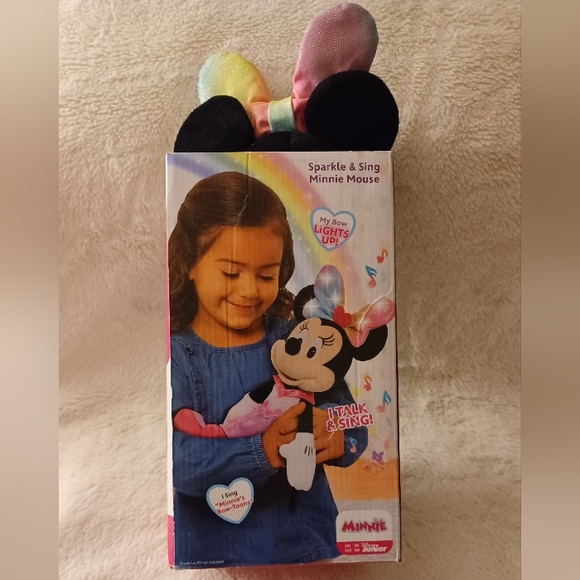 NEW~Disney Junior Minnie Mouse Sparkle and Sing Minnie Mouse 13” Feature Plush - Picture 3 of 3